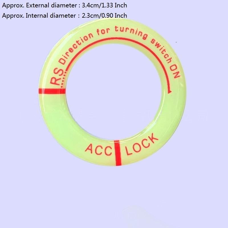Luminous Car Ignition Key Hole Ring Coil Switch Decor Sticker