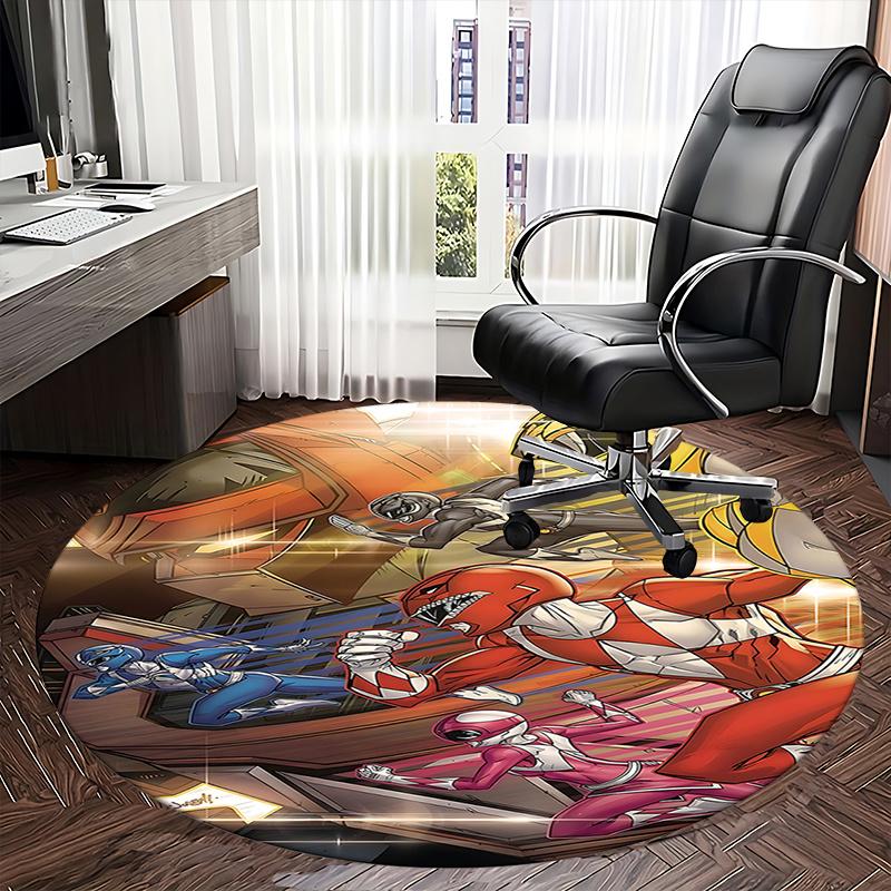 Power Rangers Chair Mat Round Carpet for Home Decor, Office Use, Bedroom, Living Room, Gift Idea0283b