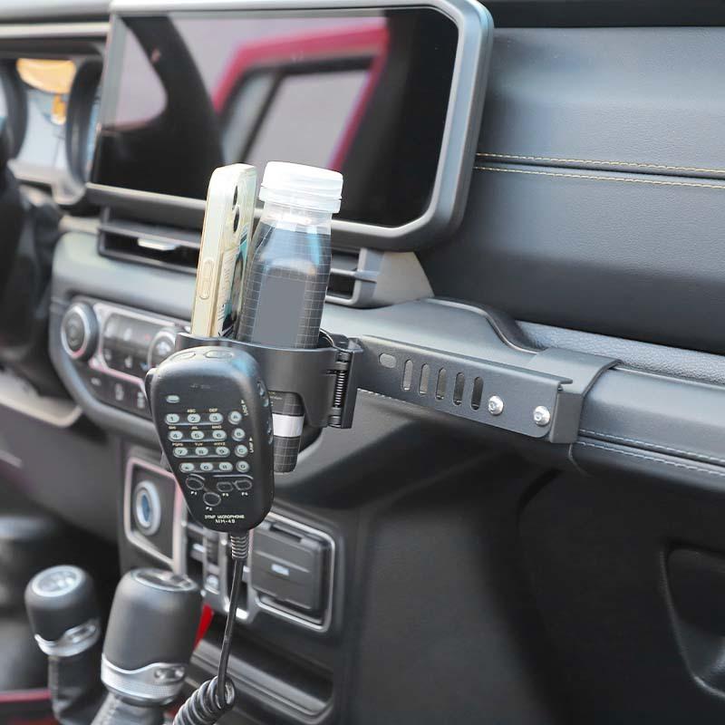 Автомобильный металлический кронштейн для второго пилота с ручкой для чашки воды, опорная подставка для Jeep Wrangler JL для JT Gladiator 2024 Up, аксессуары для салона автомобиля