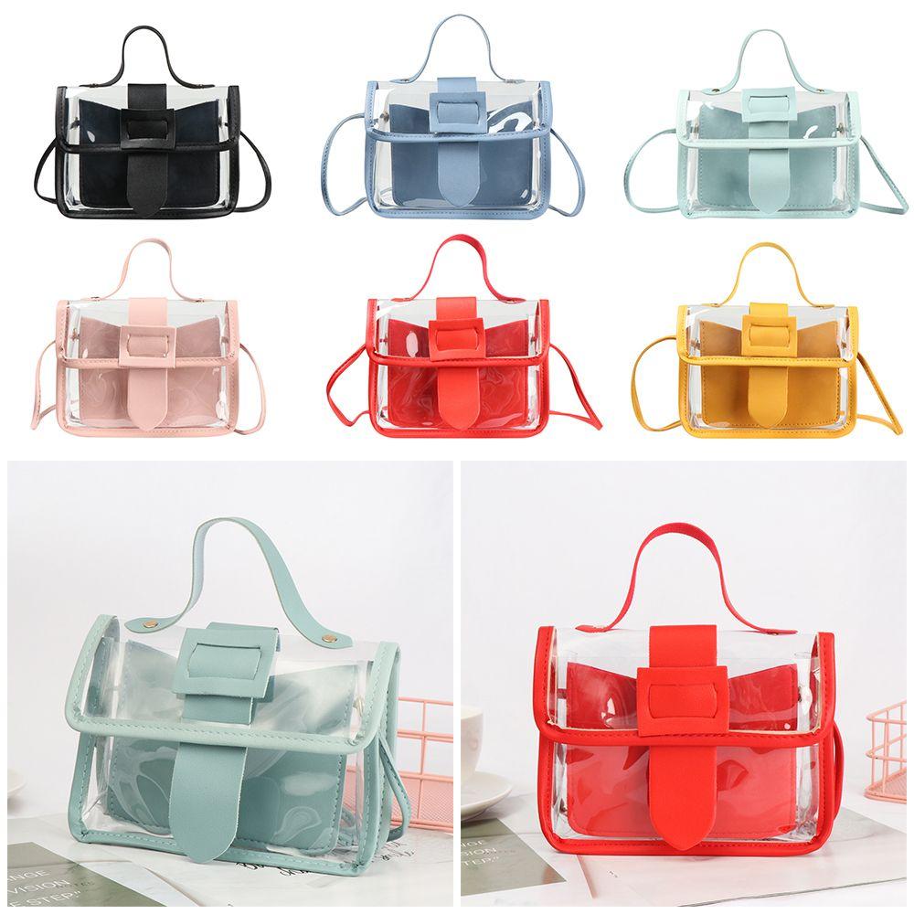 Fashion Square Jelly Candy Color Messager Bag Crossbody Handbag Shoulder Bag Clutches
