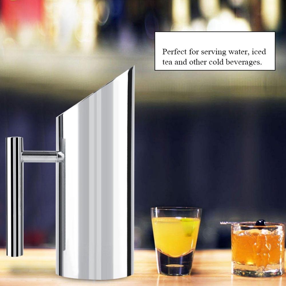 1L/1.5L Cold Drinking Pitcher Stainless Steel Metal Water Pitcher Office Use