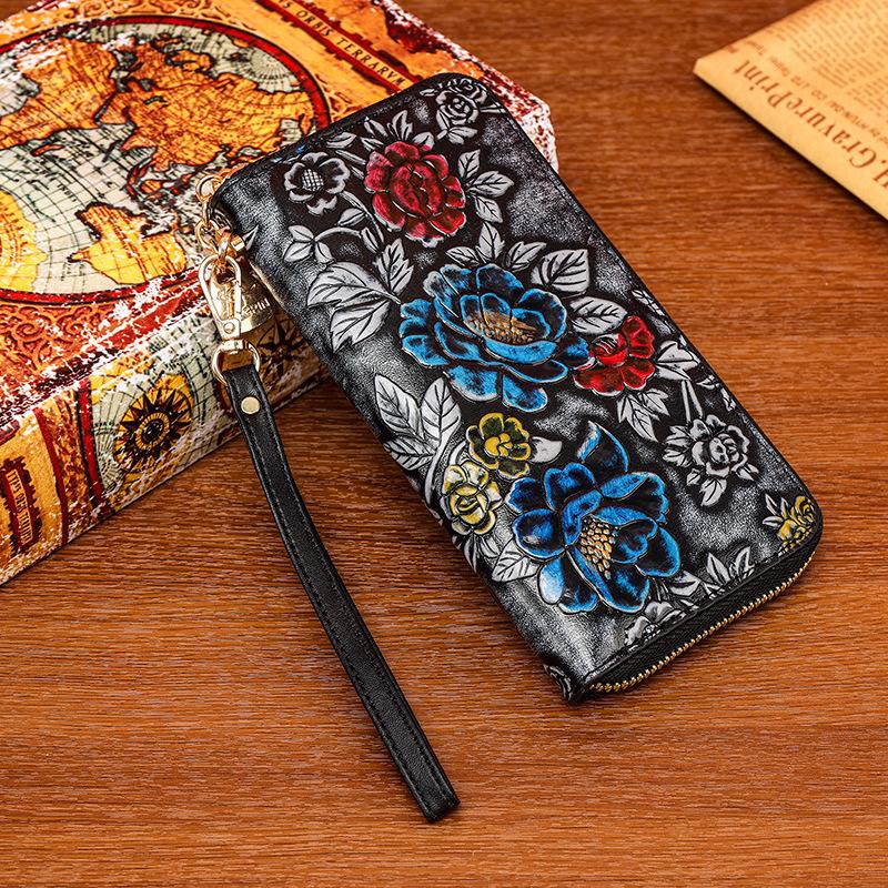 Модный Кошелек для Монет, Ретро Этнический Стиль, Простая Сумка-Телефон с Камелией, Универсальная для Поездок на Работу, Повседневная Сумка