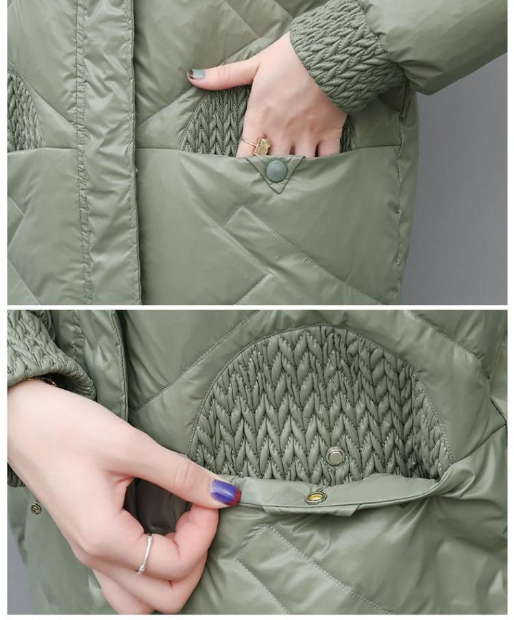 2024 Новая Зимняя Женская Пуховая Хлопковая Куртка Теплая Свободного Покроя Модное Пальто Стройнящая Мам Верхняя Одежда