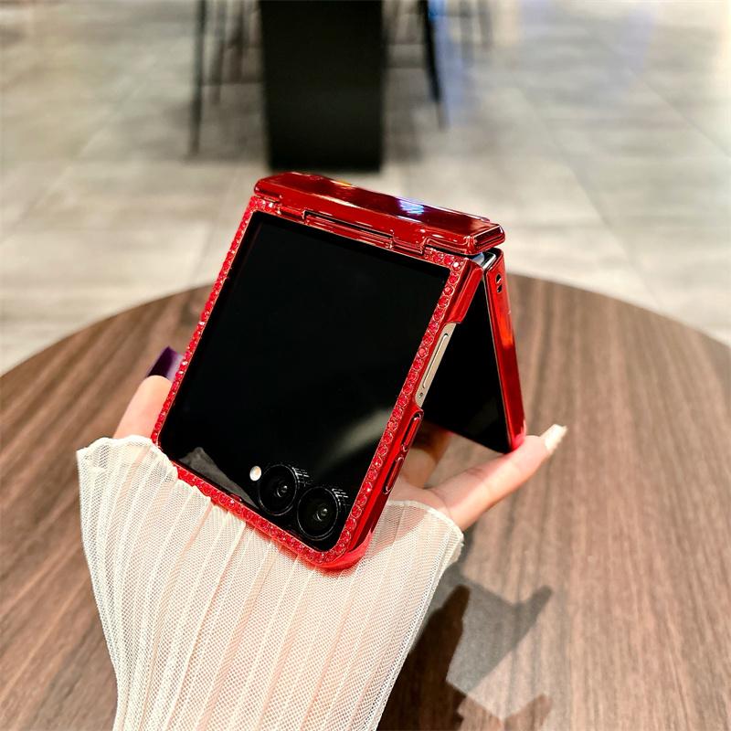 Чехол для Samsung Galaxy Z Flip7 5G с защитой шарнира, блестящий чехол для телефона из ПК со стразами