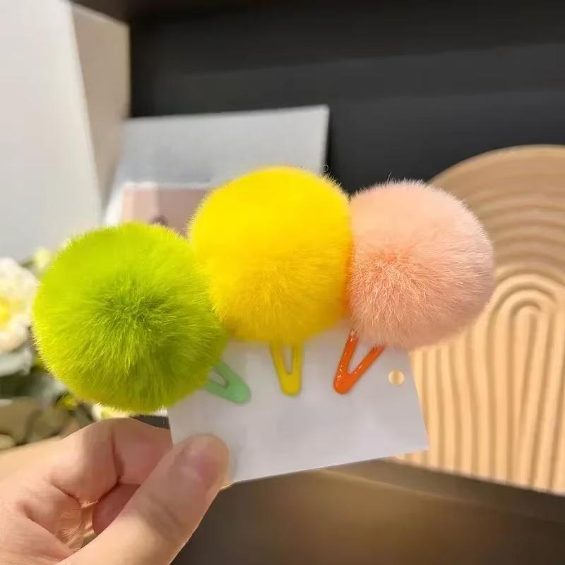 Новые 1 шт. красочные плюшевые заколки для волос Y2K Star BB для женщин, милые пушистые заколки для челки по бокам, корейский модный головной убор