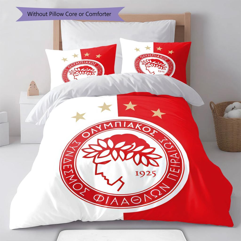 Olympiacos Bedding Quilt Set Quilt Cover Pillowcase Home Decoration Birthday Gift (1 * duvet cover + 2 * pillowcase, without core)