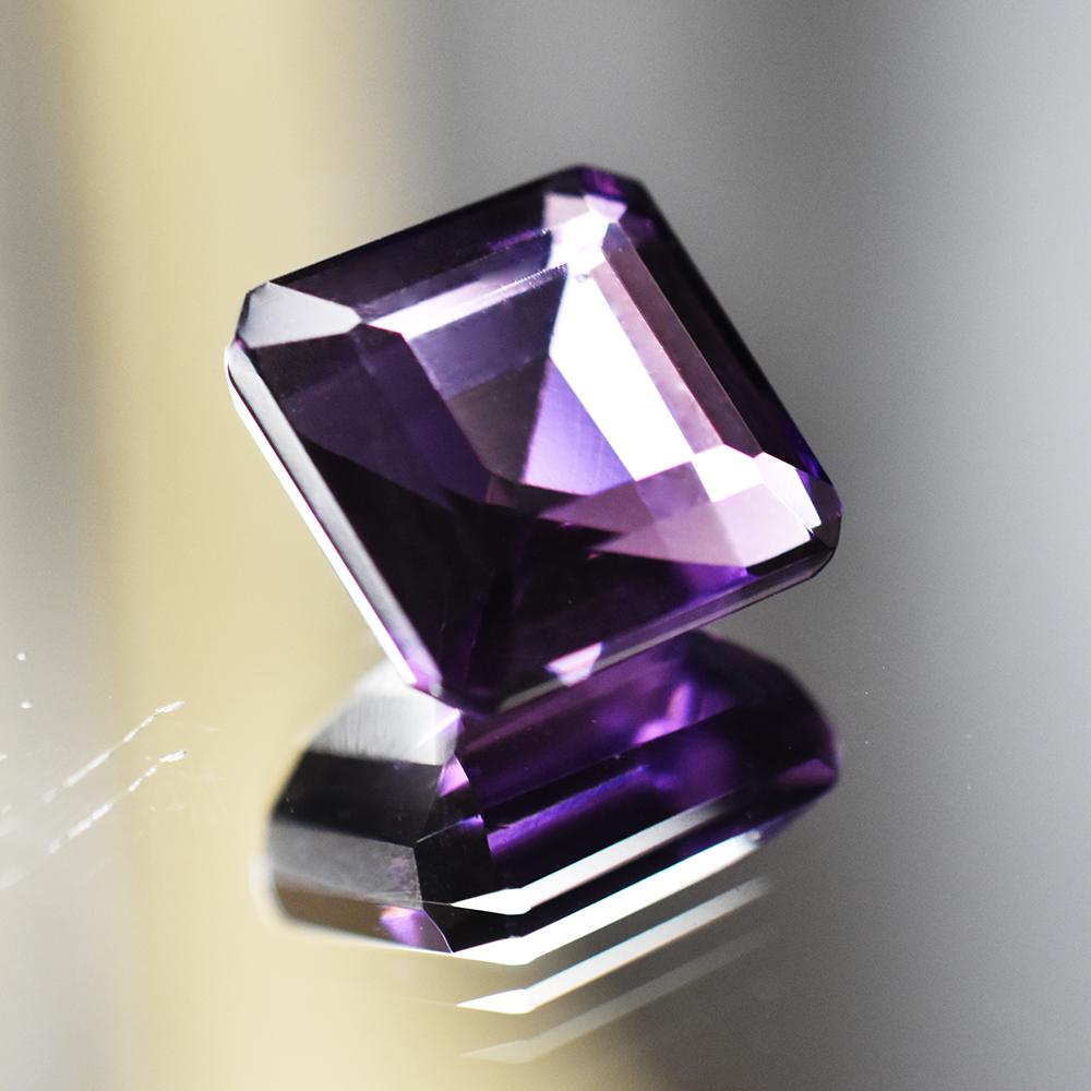 Natural Purple Amethyst Loose Gemstone Square Cut 12.95 ct Jewelry Making for Jewelry Designs