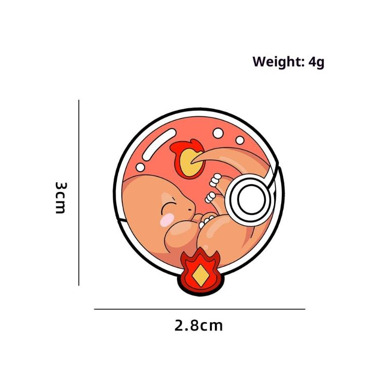 Набор эмалевых значков Покемон 4 шт. Пикачу Чармандер Игра Покебол Брошь Милые значки на лацкан Косплей Мультяшные ювелирные аксессуары