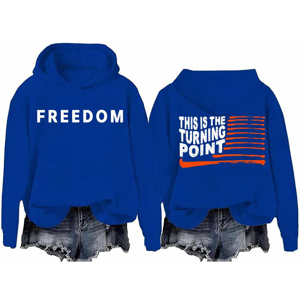 Ladies Fashion Casual Long Sleeve Printed Round Neck Hoodie Pullover Top