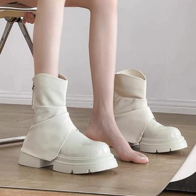 Маленькие короткие ботинки женские новые новые на платформе, увеличивающие рост, зимние женские туфли, ретро ботинки, ботинки Мартин