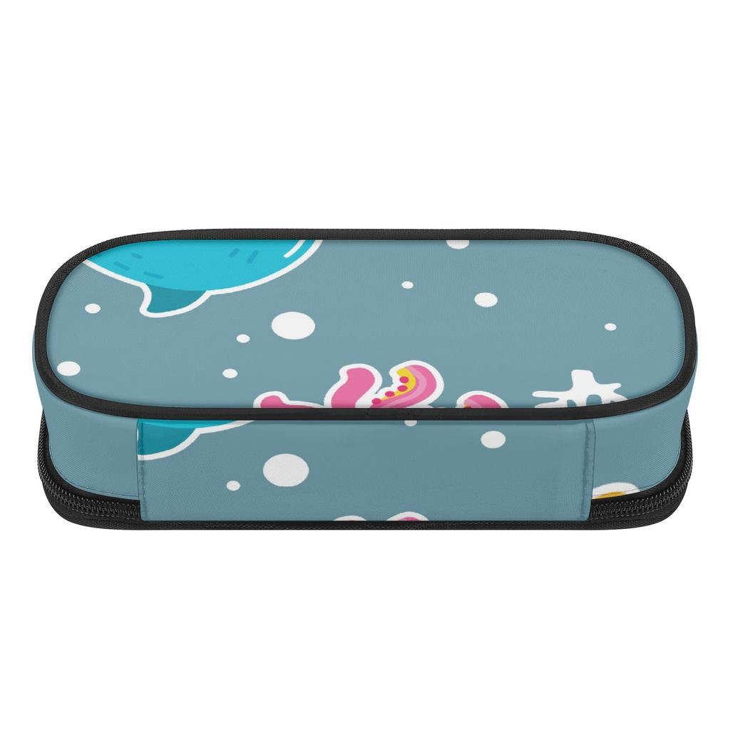 Pen Case Multi Compartment Durable 300D Polyester Full Zipper Closure with Main Compartment Mesh Pocket and Pen Slots for Students