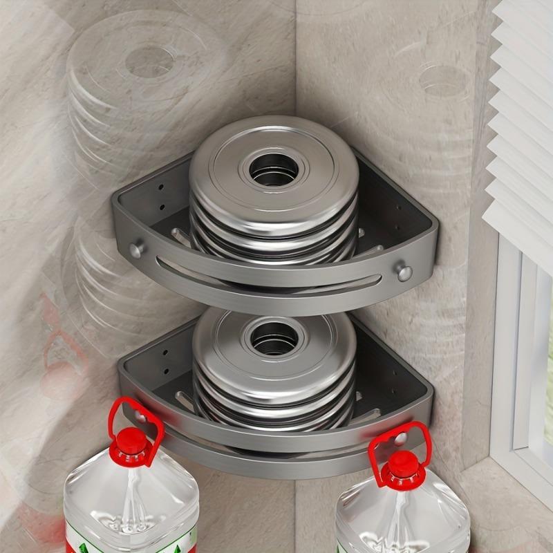 Компактная 3-уровневая угловая полка для душа - простая установка, настенный органайзер для ванной комнаты без сверления, прочный АБС-пластик