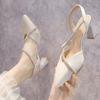 2024 Summer Fashion Sandals Fairy Style Slippers Bow High Heels Women Shoes Pumps
