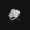 October Birthstone Natural Opal Ring Silver Light Luxury Precious Gems Fine Jewelry for Women Anniversary & Engagement Gift