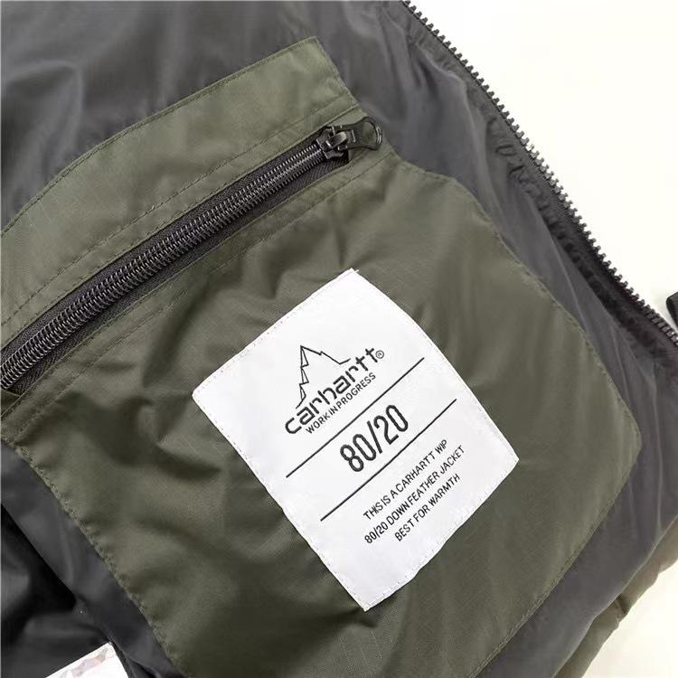 Пуховая хлопковая куртка Carhartt: Зимняя версия, защищающая от холода и ветра, с вышивкой для мужчин и женщин - Модная верхняя одежда для пар