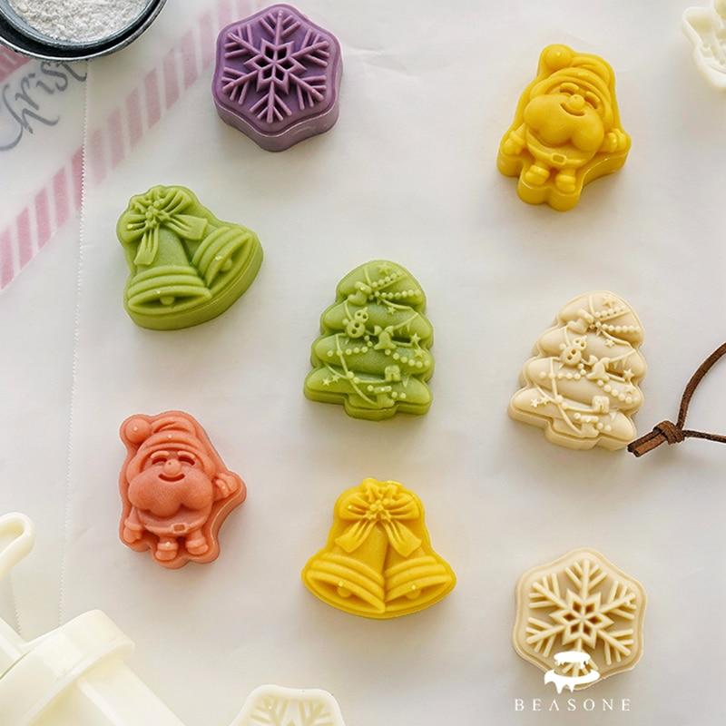 30 г рождественская ручная форма для выпечки, колокольчики Санта-Клауса, снежинка, рождественская елка, форма для лунного пирога, украшения торта, инструменты для выпечки