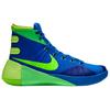 Nike Hyperdunk 2015 Амортизаторы Нескользящие Высокие баскетбольные кроссовки Унисекс Сине-зеленые Кроссовки Азиатская версия 749562-473