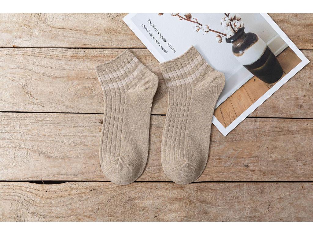 Мужские всесезонные спортивные носки с низким вырезом в японском стиле с двойной полоской