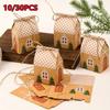 10/30pcs Christmas Small House Candy Box Kraft Paper Candy Box European New Snack Box