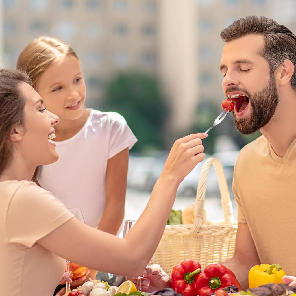 8 Pcs Mini Forks Appetizer Forks Small Fruit Fork for Appetizers Pastry Dessert Metal Forks Gift Set Mini Cocktail Stainless Steel Oyster Olive