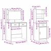 Makeup Table with Mirror Lighting 2 pcs White Particleboard
