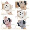 Dog Half Finger Gloves Thickened Flip Cover Plush Gloves Gift Cartoon Plush Mittens  Shopping