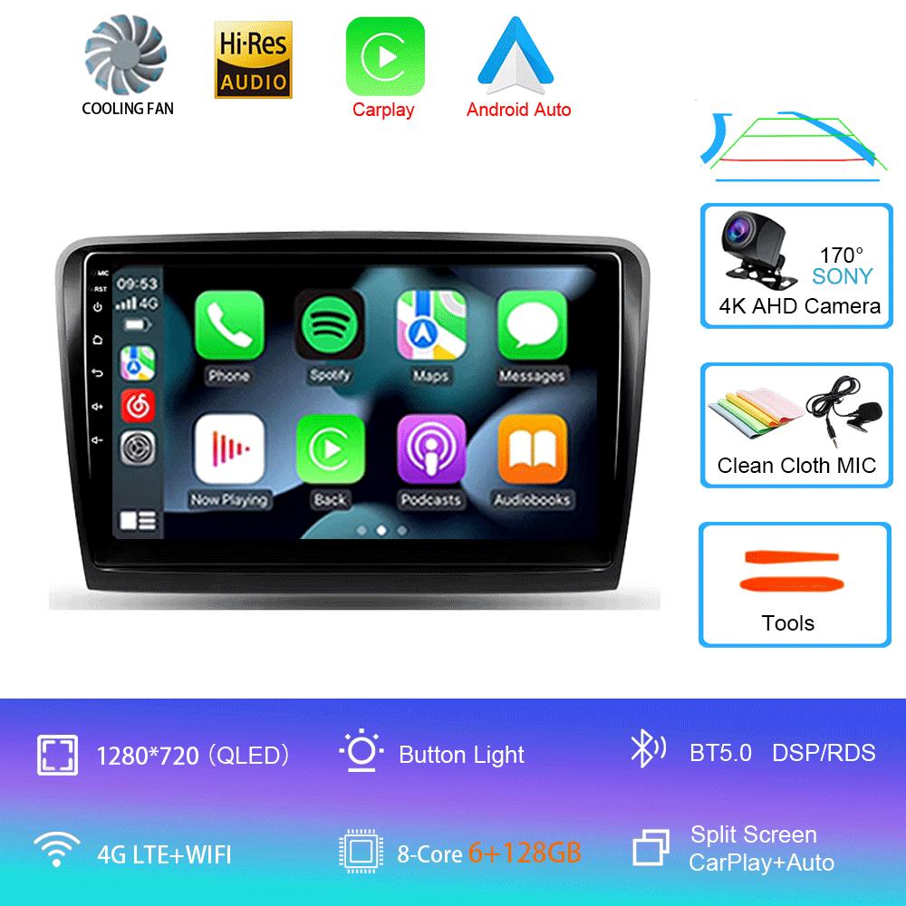 For Skoda Superb 2 B6 2008 2009 2010 2011 - 2015 Car Radio Android 14 Navigation Multimedia Player GPS WiFi+4G Video Carplay BT