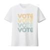 Mens Retro Vote Vintage Colors Round Neck T Shirt Black 4X Large vintage Washed homme streetwear Comfortable Soft Versatile