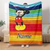 Custom Name Mickey Mouse Celebration blanket for Couch & Bed, Plush Cozy Fuzzy Blanket Super Soft & Warm Blankets for Fall and Winter. 090826