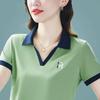 New Sports Polo Shirt for Women In Summer Lapel Short-sleeved T-shirt Large Size Women's Casual Top Korean Style Shirt