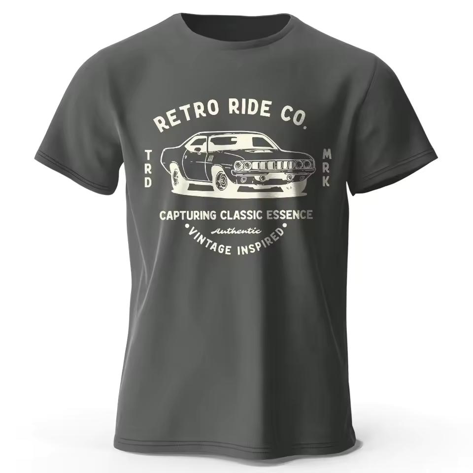 Mens Vintage Car T shirt 100% Cotton Oversized Retro Automobile Graphic Tee for Men and Women Classic Streetwear Style