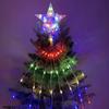 LED Solar Santa Pentagram Waterfall String Lights - Copper Wire Star Fairy Lights for Christmas Tree & Courtyard Decorations