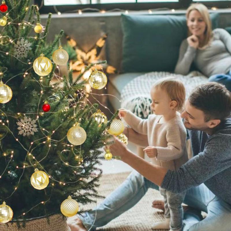 Одна коробка пластиковые шарики в форме шара Рождественская елка Подвеска Рождественское украшение Шар диаметром 6 см