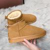 Snow Boots Women's New Winter Fur Integrated Fleece Thickened Warm Snow Cotton Shoes Short Boots