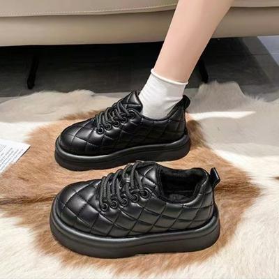 Осенне-зимняя мягкая и теплая женская хлопковая обувь 2024 года, новые дышащие нескользящие женские вулканизированные кроссовки с толстой подошвой