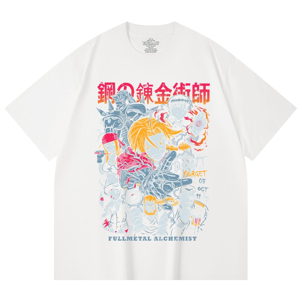 230 Gsm 100% Cotton Fullmetal Alchemist V1 Print Unisex Heavy Cotton T Shirt