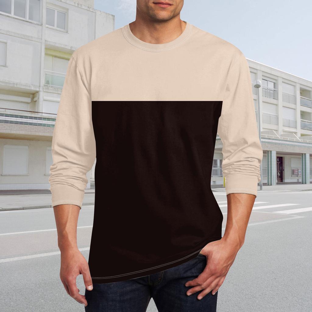 Муж. Футболка Круглый вырез Одежда Одежда На открытом воздухе Длинный рукав С принтом Модельер Винтаж