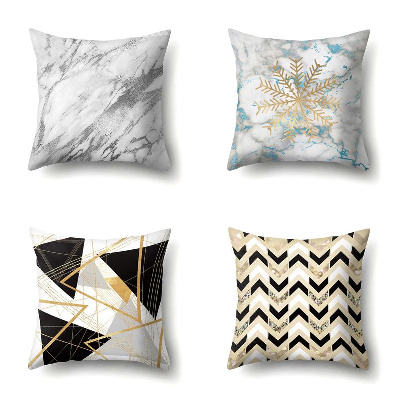 Polyester Pillow Case Automobile Decoration Home Printed Pillow Case Waist Cushion Cover Car Cushion Head Cushion Cover