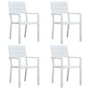 Garden Chair - VIDAXL - 4 Pcs - White - HDPE - Solid Wood Look - Durable