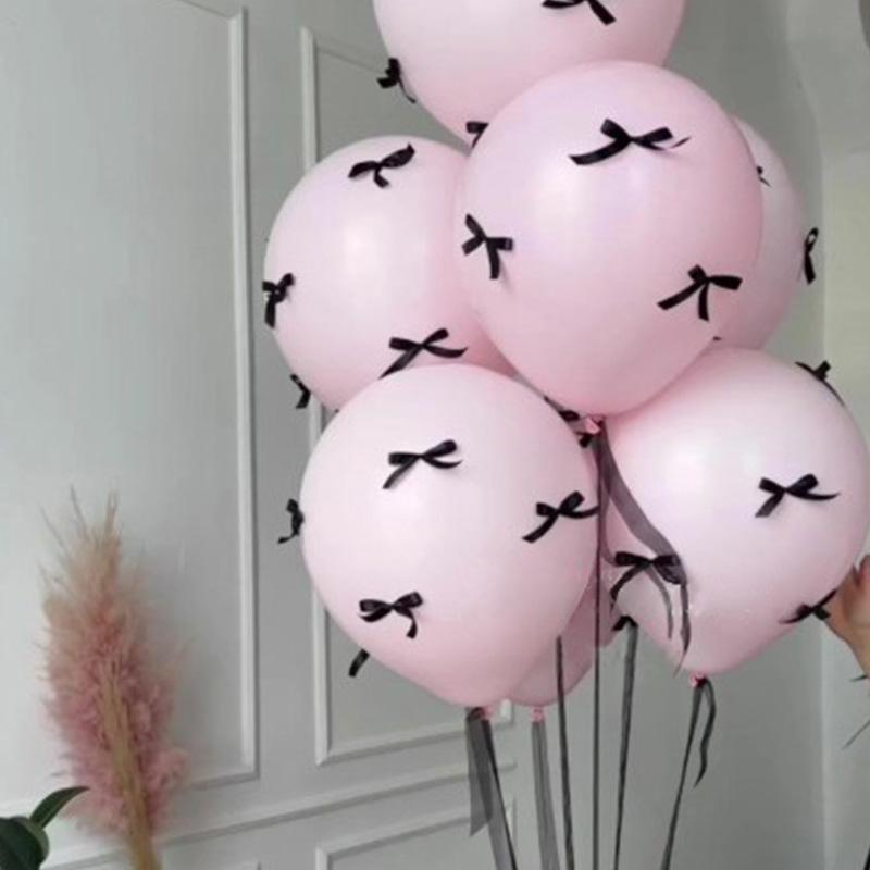 1 комплект прозрачных розовых бантов для помолвки, свадебной вечеринки, реквизита для фотосъемки на День святого Валентина, воздушный шар на день рождения