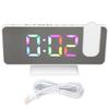 RGB Digital Alarm Clock Mirror Surface Adjustable Brightness Modern Desk Clock with 180 Degree