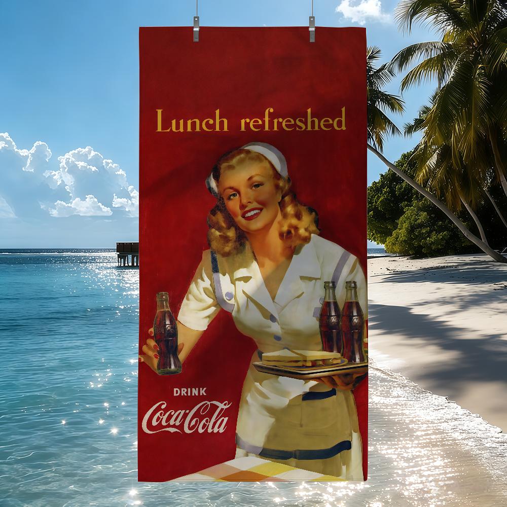 Ретро Мода C-Coca-C-Cola Полотенце Быстросохнущие Пляжные Полотенца Подходят Для Бассейнов Кемпинга Йоги И Спортзала