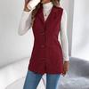 GMXIA Autumn and Winter Casual Single-breasted Suit Collar Corduroy Vest Jacket for Women