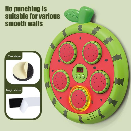 Fruit Music Boxing Machine with Gloves Wall Mounted Bluetooth-compatible Adjustable Smart LED Boxing Training Target Punching Pad Home Gym