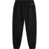 Li Ning Sports Lifestyle Series однотонные свободные теплые флисовые трикотажные спортивные штаны со средней талией и манжетами на шнурке мужские низы черного цвета AKLU631-2