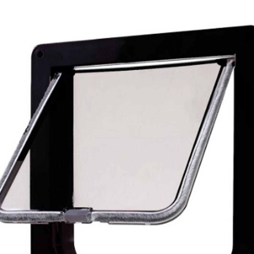 Cat Door Wearproof Automatic Window Closure Function Cat Interior Exterior Door for Pet Cat Dog Black L