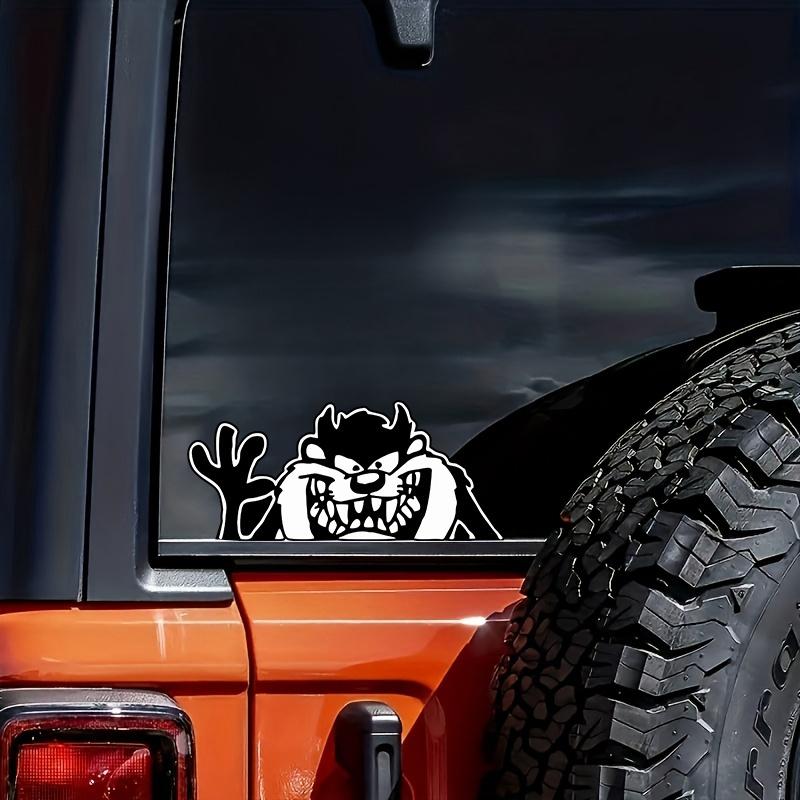 1pc Engraved Devil with Waving Gesture Sticker Interesting Pattern Vinyl Decal for Car Bumpers Trucks Vans Laptops Mugs Glasses