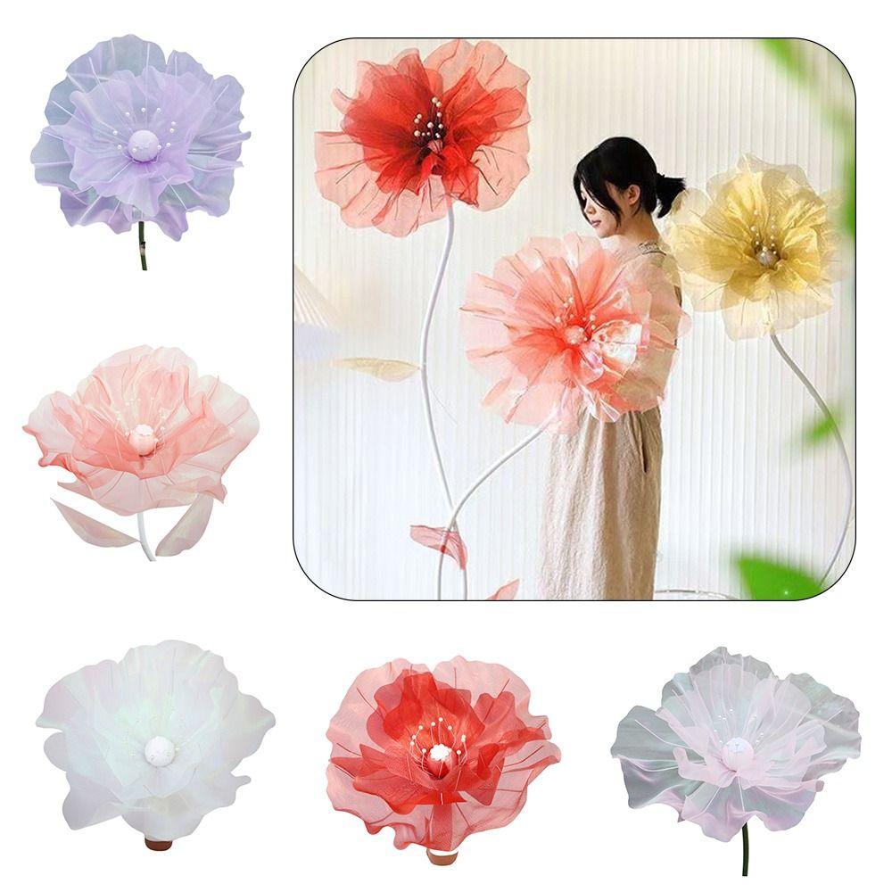 3D Large Gauze Poppy Flower 50cm Big Silk Mesh Flower Artificial Flower Stage Setting