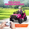 Kids Electric Car 12V, Electric Kids' Car with 2.4 GHz Remote Control, 2 Motors, Horn, LED, Music, for 3-8 Years, Pink