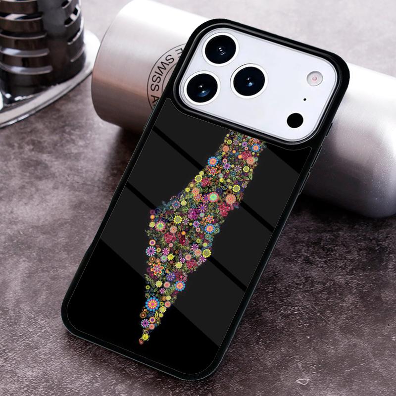Вышитый чехол-карта Палестины для iPhone 17 16 15 14 13 12 11 Pro Max Plus 17Air Мягкий силиконовый чехол